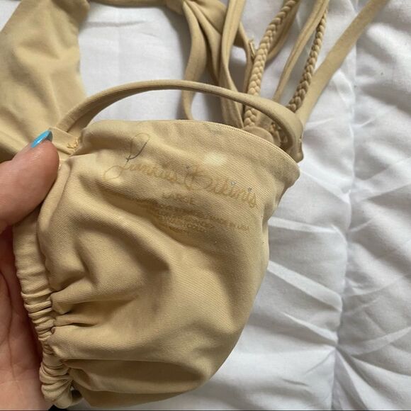 Frankie’s Bikinis Earth/Tan Mistos Stringy Triangle Triple Strap Bikini Top - Picture 7 of 7